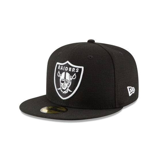 Las Vegas Raiders Black & White 59Fifty Fitted Hat