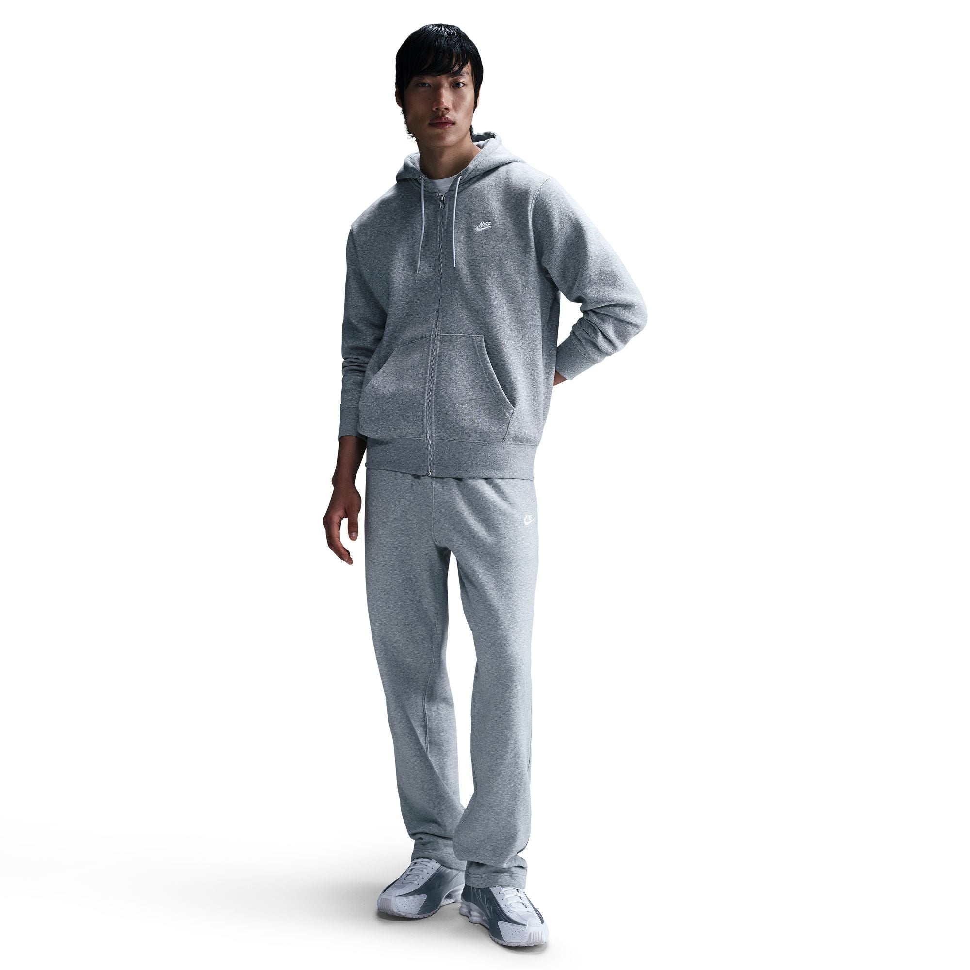 Club Full Zip Fleece Grey Hoodie