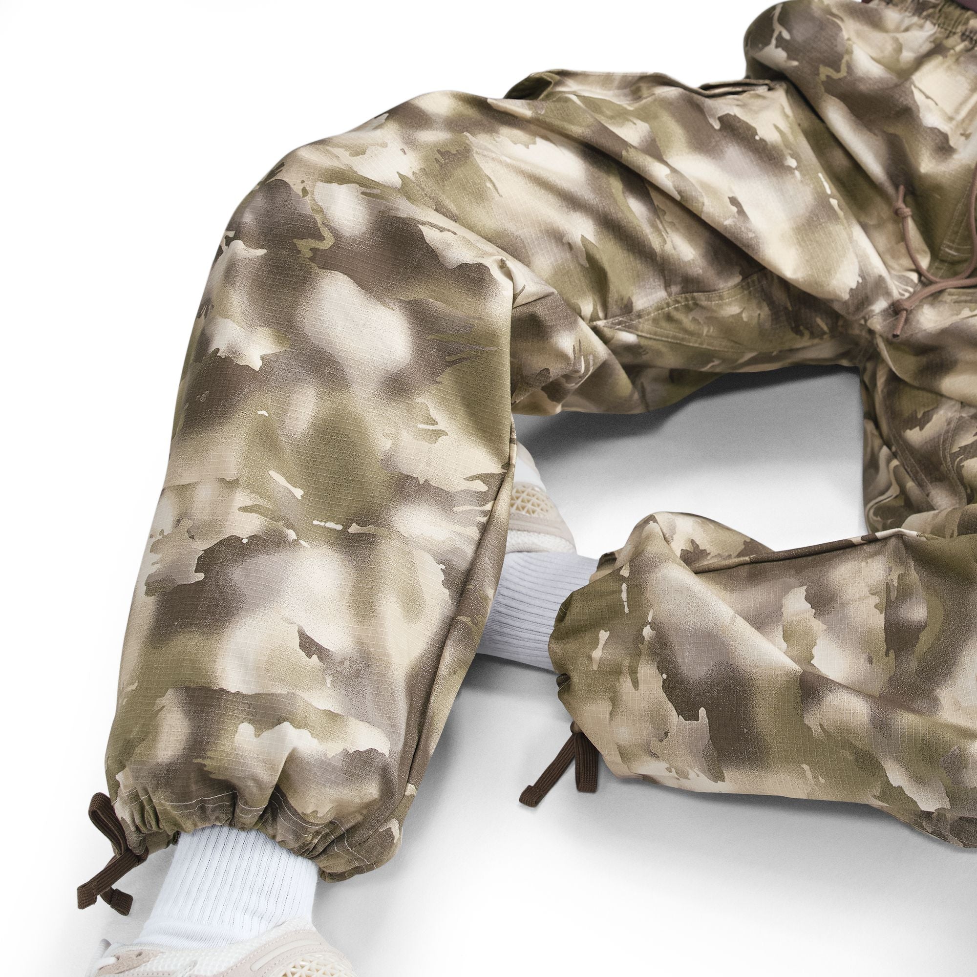 Mid-Rise Oversized Camo Cargo Trousers