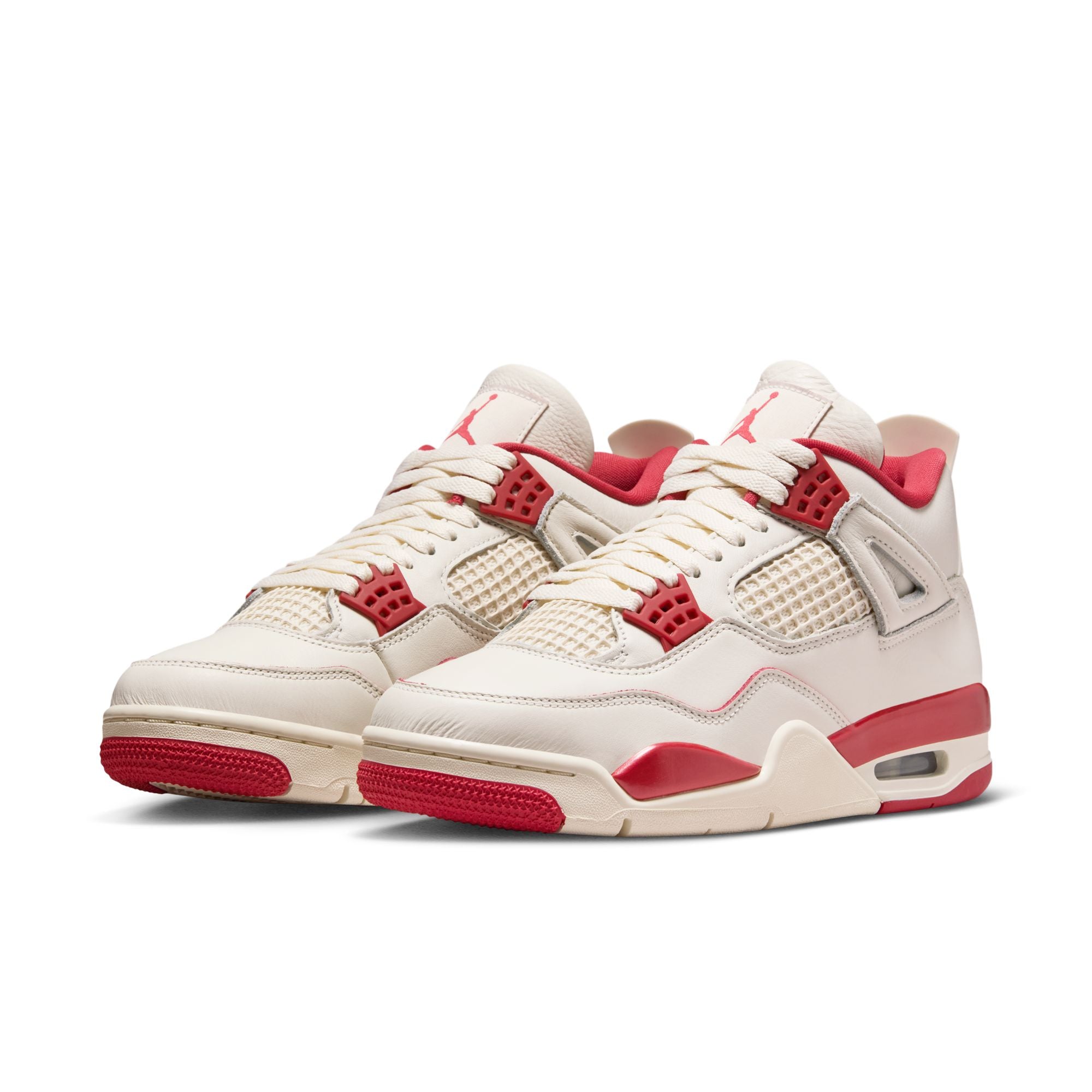 Air Jordan 4 Pale Ivory and Tough Red