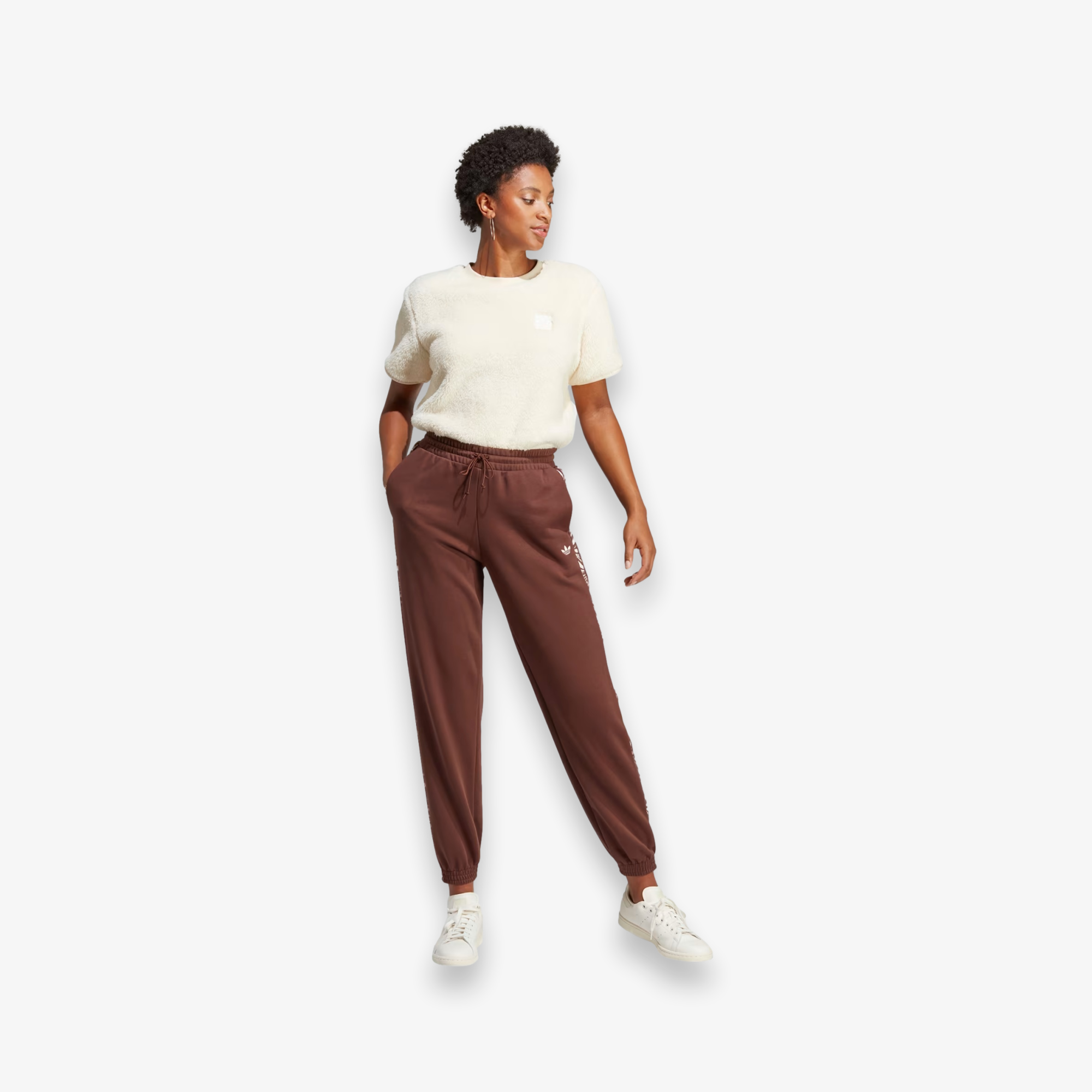 Abstract Animal Print Joggers - Brown