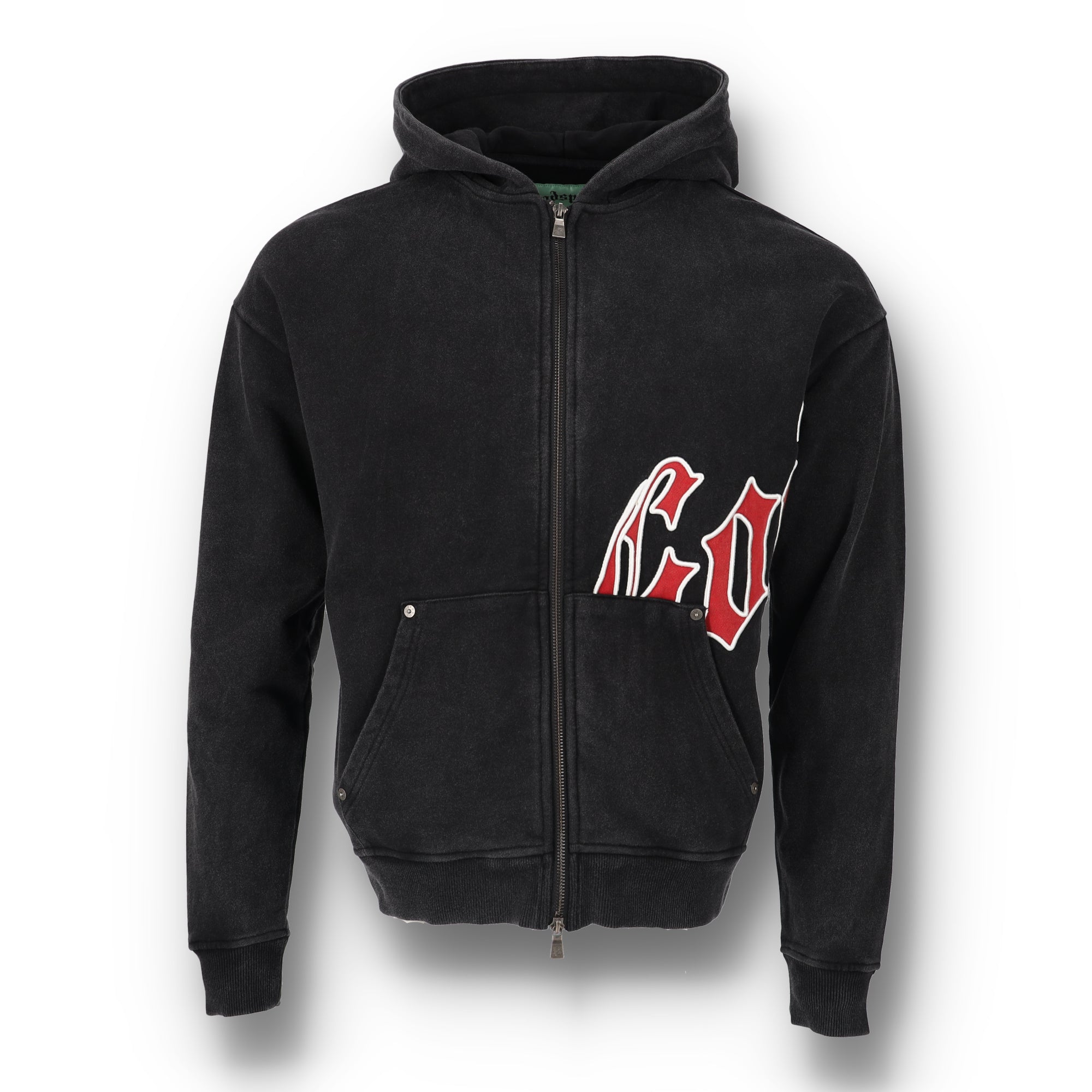 OG Logo V2 Black Red Full Zip Hoodie