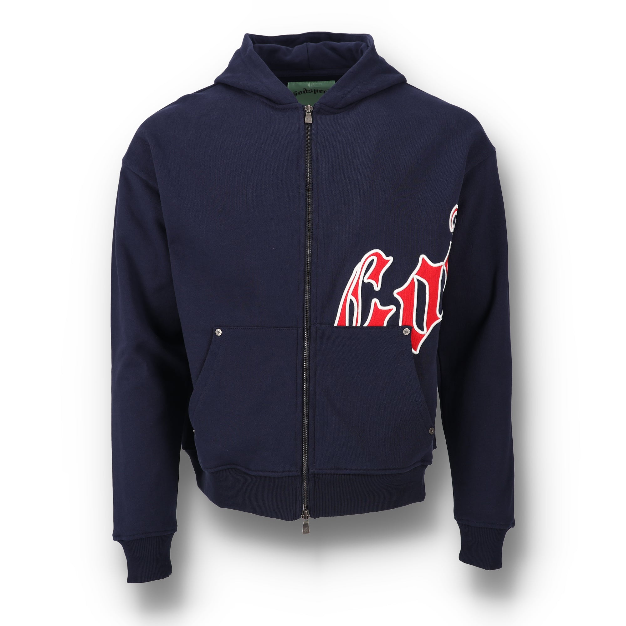 OG Logo V2 Navy Red Full Zip Hoodie