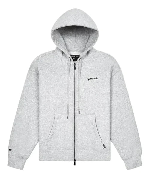 Script Weld Gray Zip Up Hoodie
