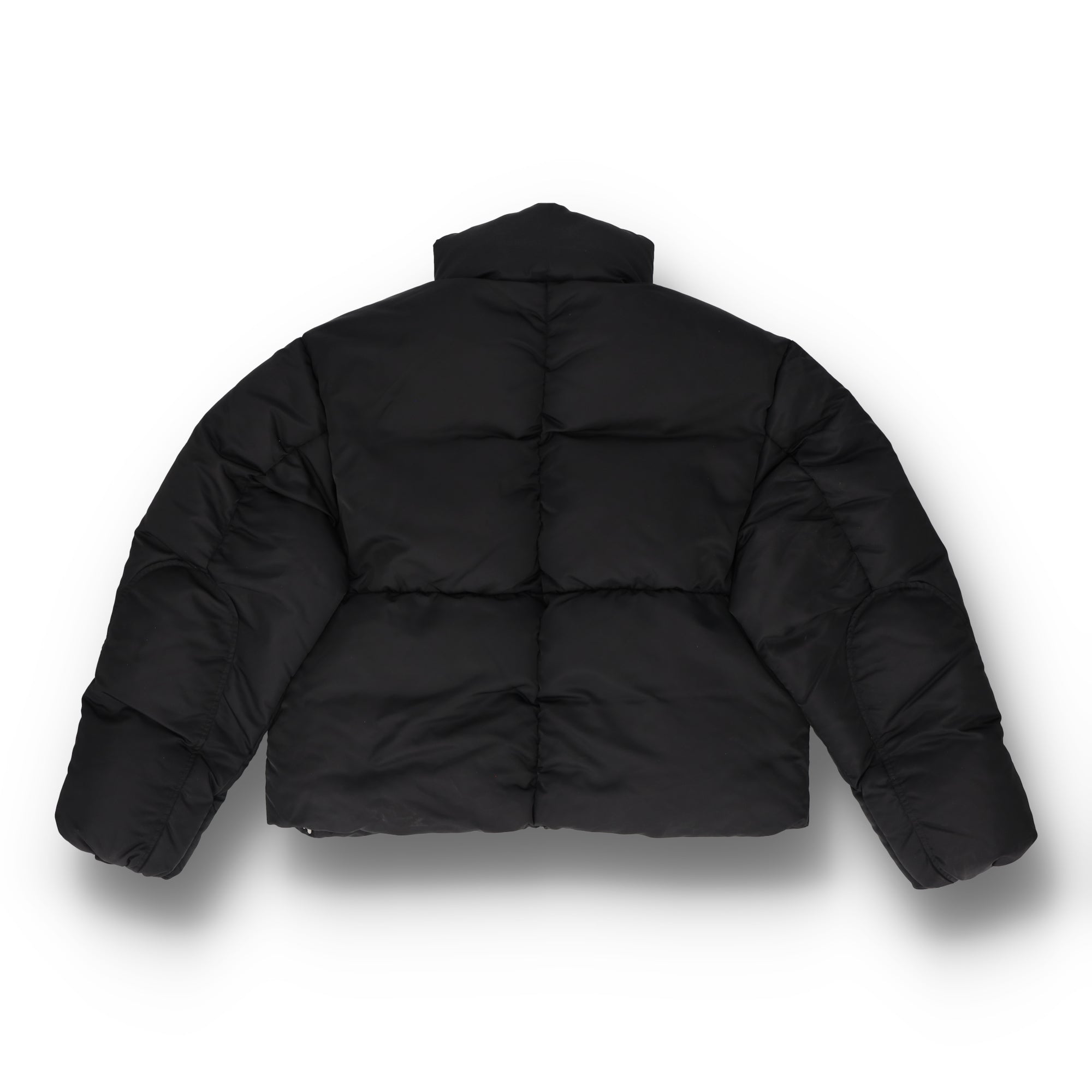 Twill Puffer Black Jacket