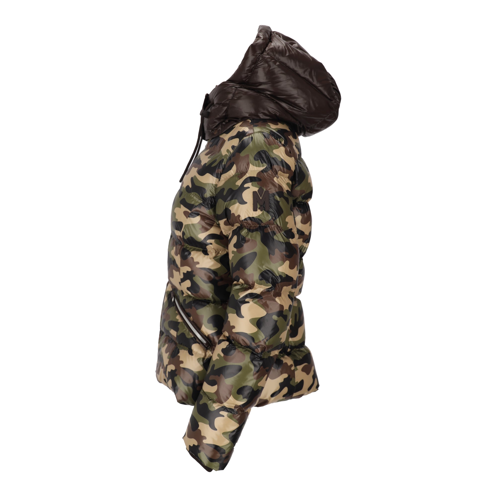 Down Green Camouflage Print Jacket