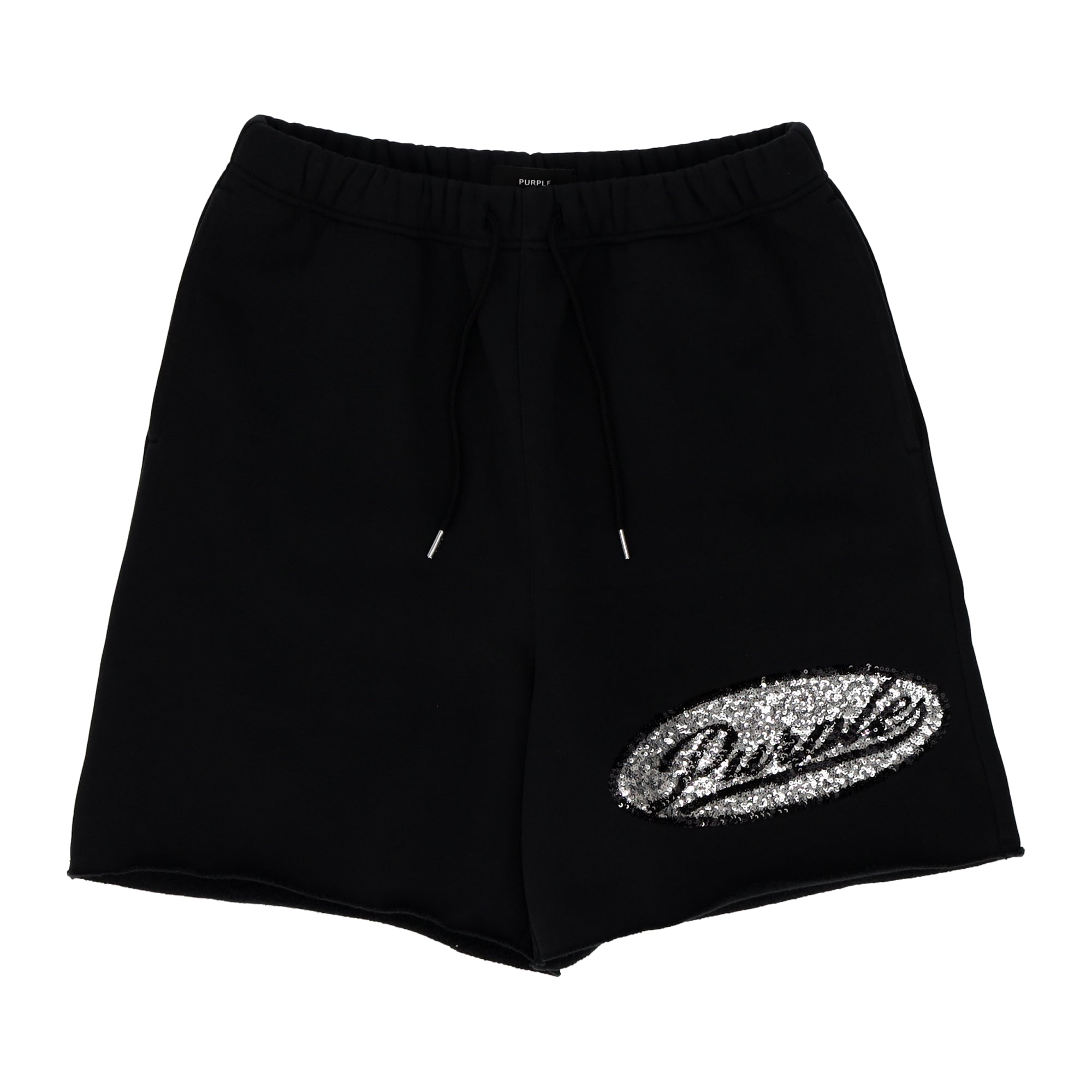 Heavy Weight Fleece Raw Hem Black Short