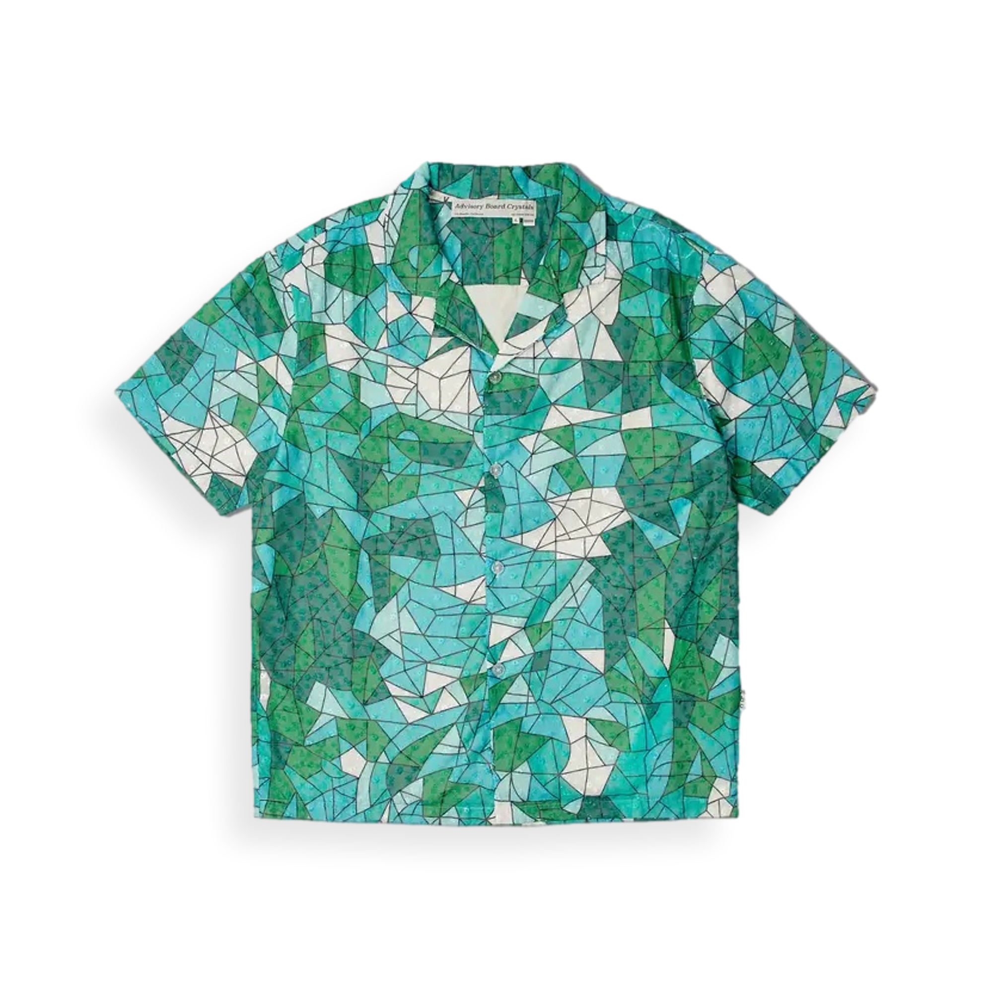 Stained Glass Collared Green Shirt
