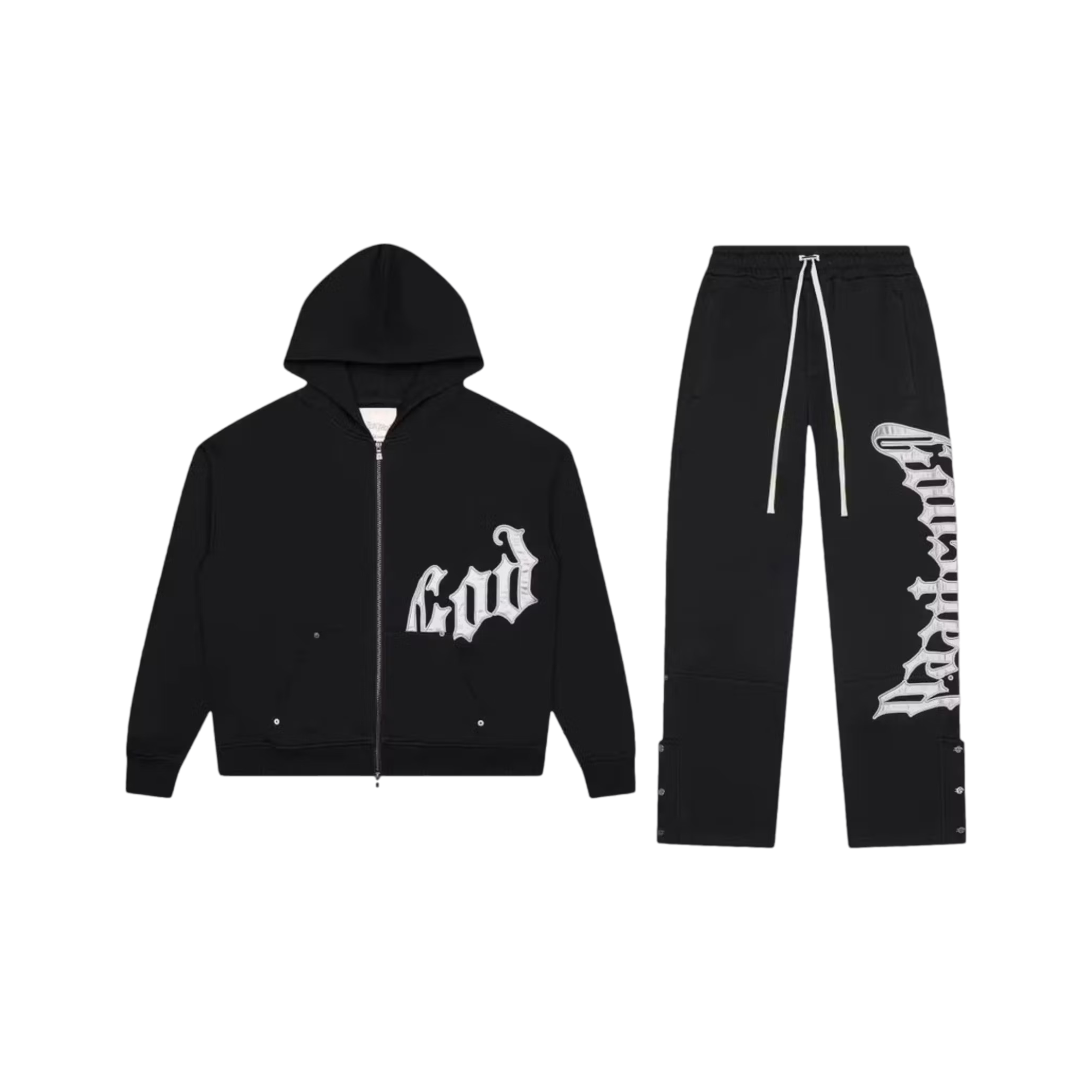 Og Logo V2 Black Silver Satin Boom Sweatsuit