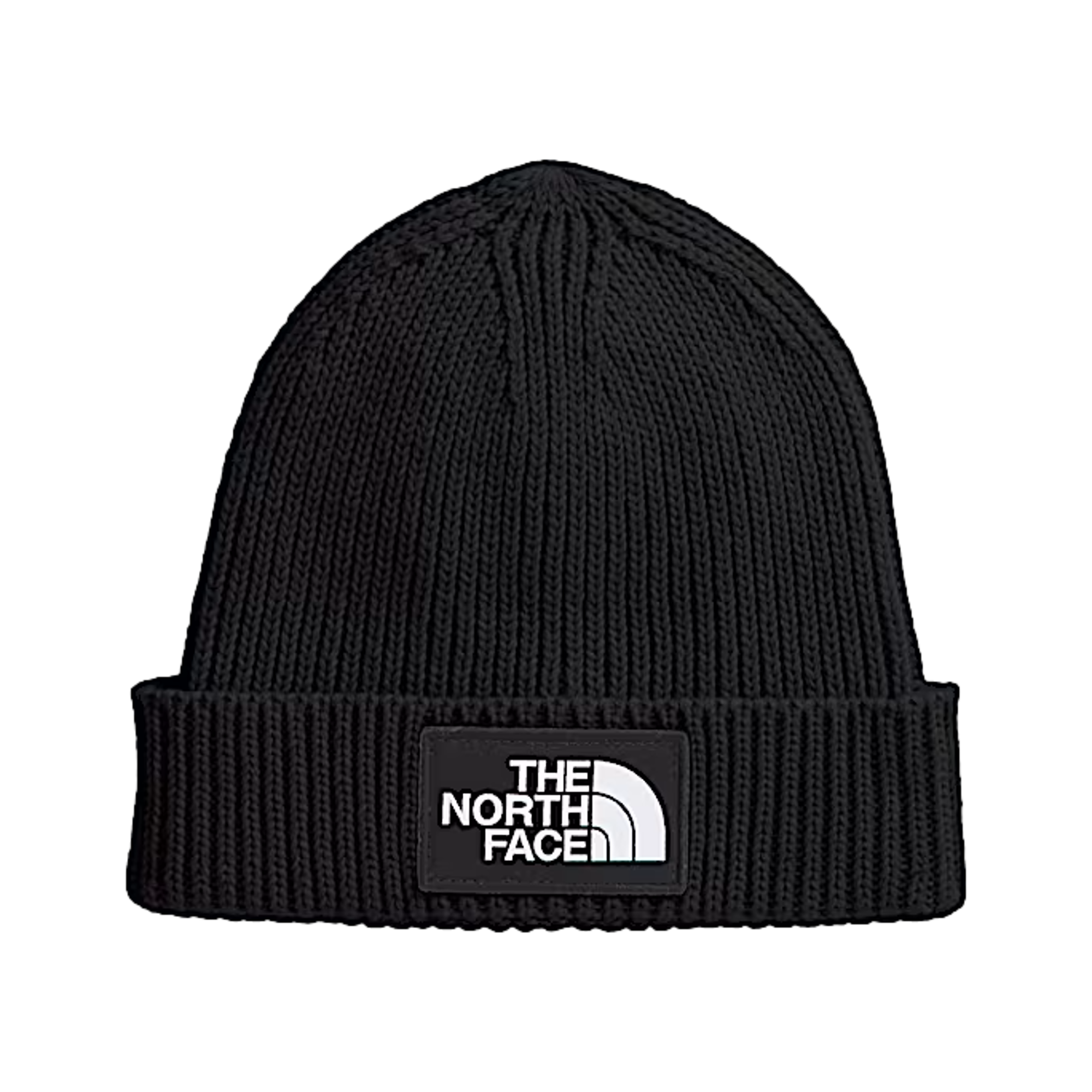 TNF Logo Box Cuffed Black Beanie