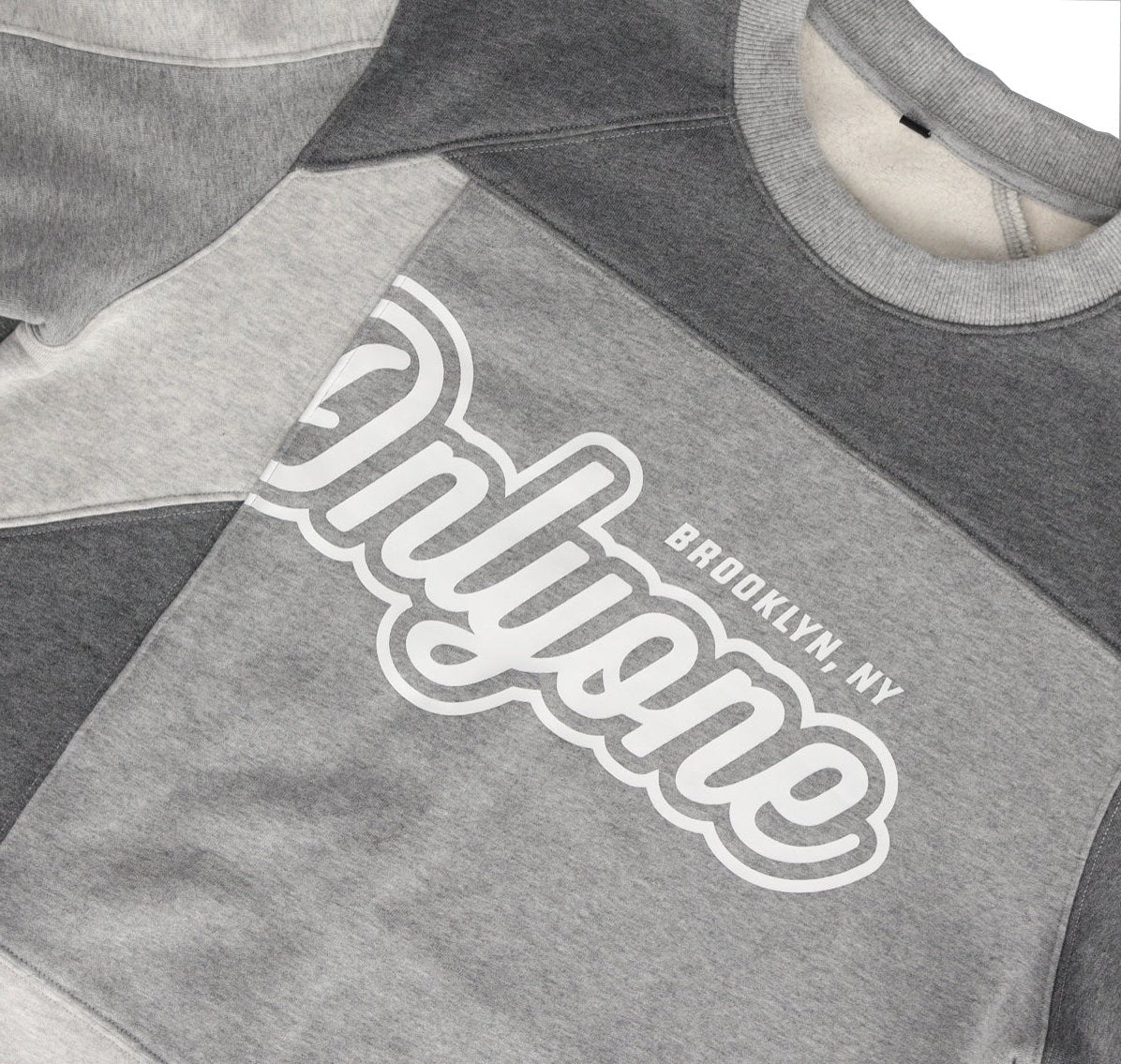 Grey Patchwork Crewneck