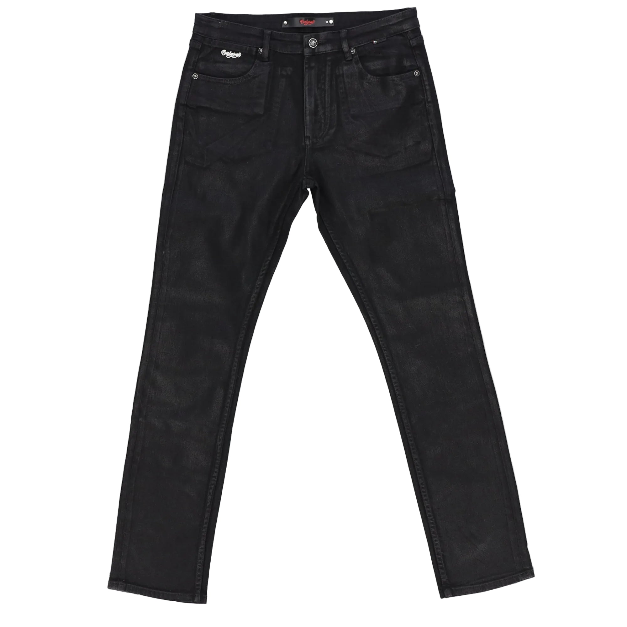 Manhattan Black Coated Waxed Look Jean