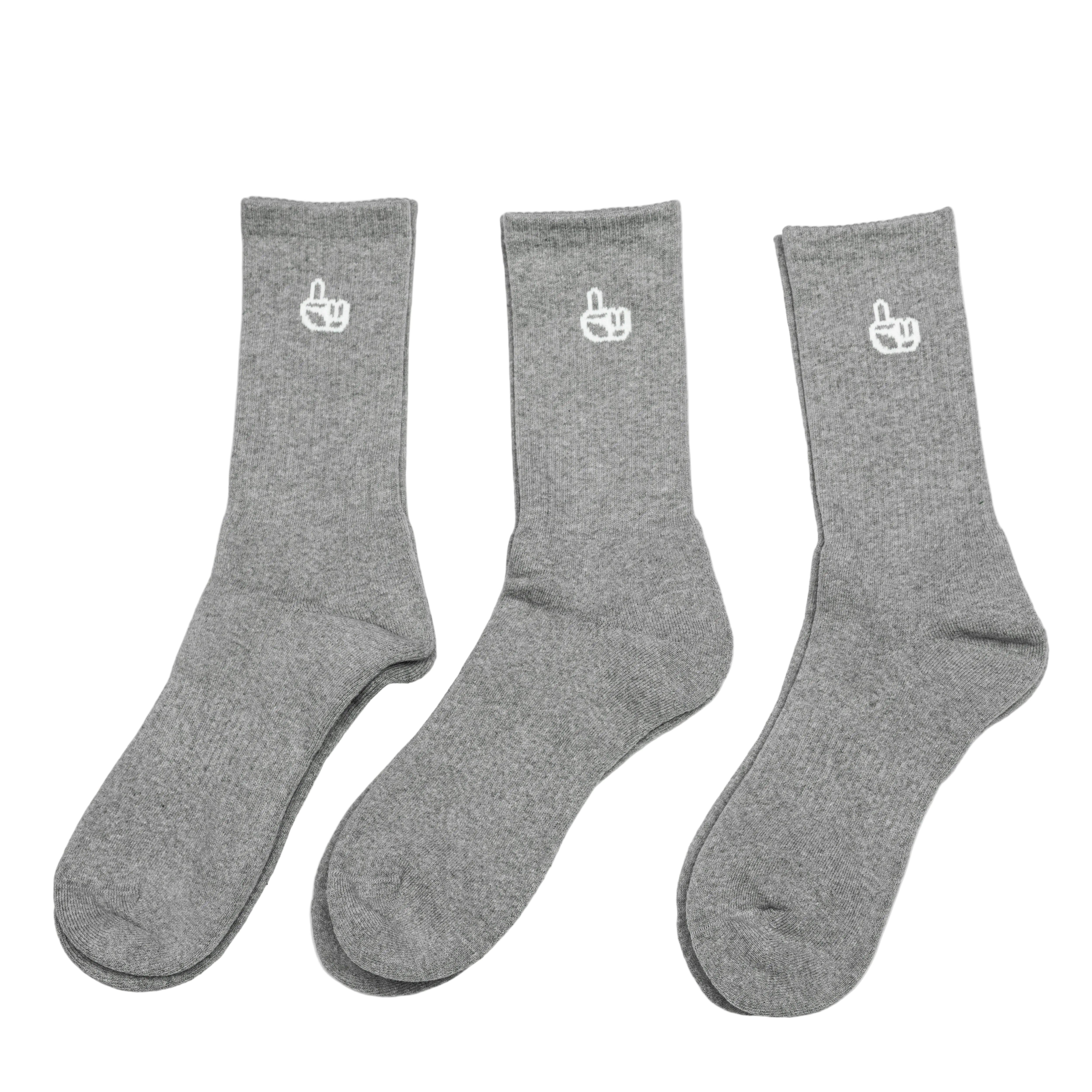 Smaller Finger Logo Pack of 3 Quarter Gray Sock