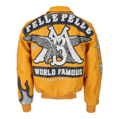 World Famous Pelle leather Yellow Jacket