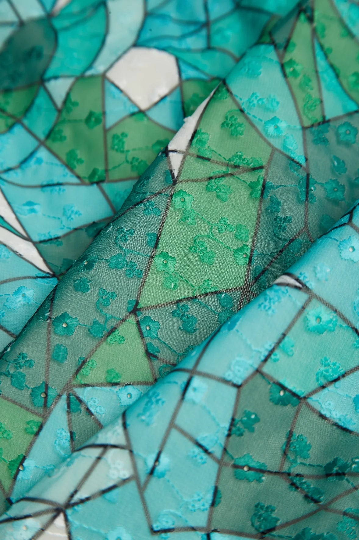 Stained Glass Collared Green  Shirt