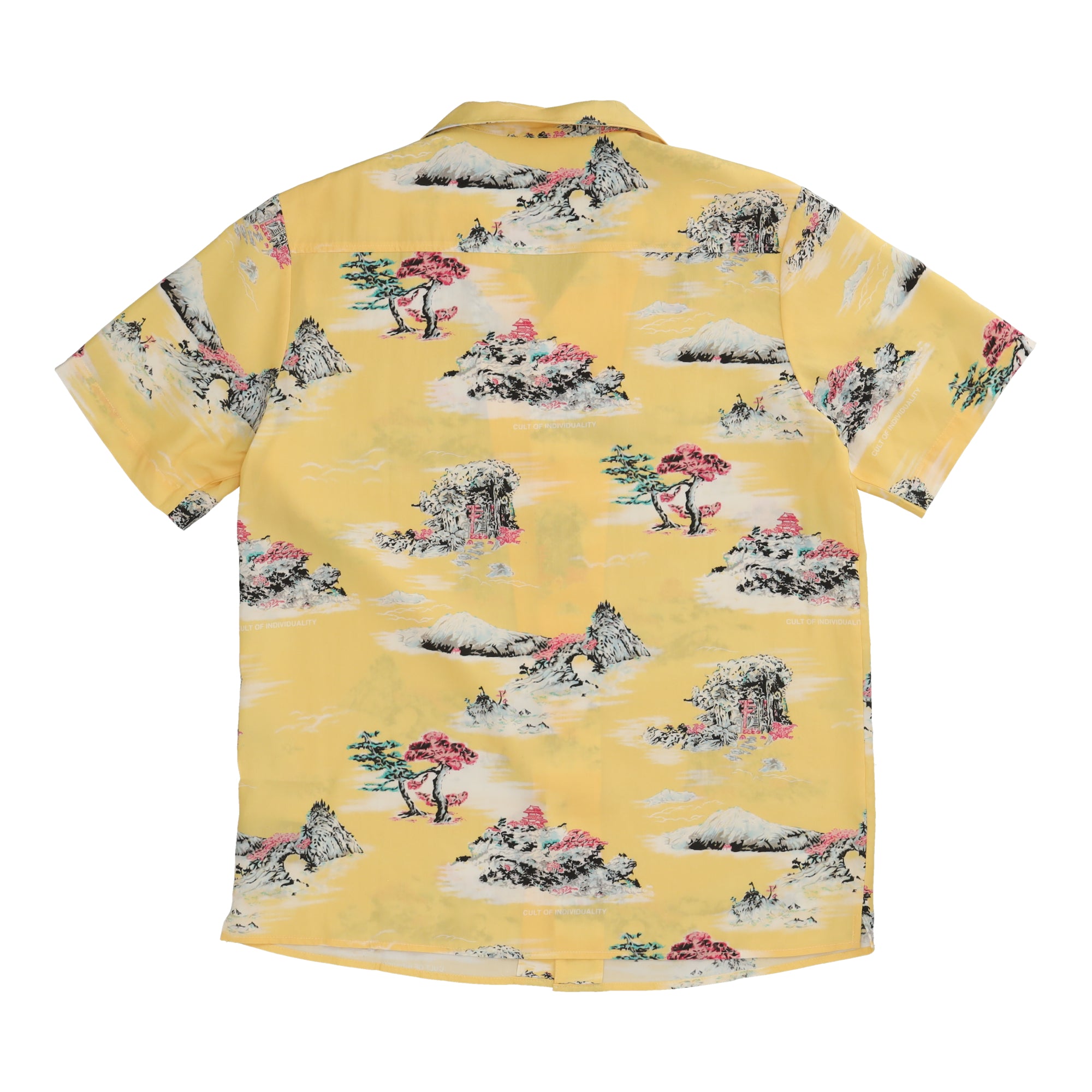 Cuban Short Sleeve Woven Shirt Yellow