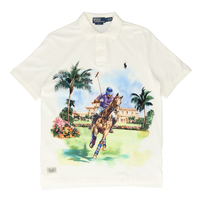 Classic Fit Mesh Graphic Polo Shirt