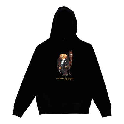 Polo Bear Fleece Black Hoodie