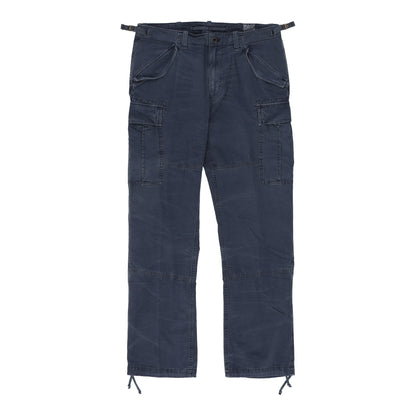 Classic Fit Canvas Blue Cargo Pants