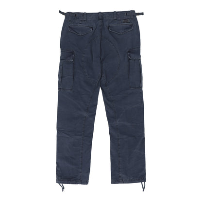 Classic Fit Canvas Blue Cargo Pants