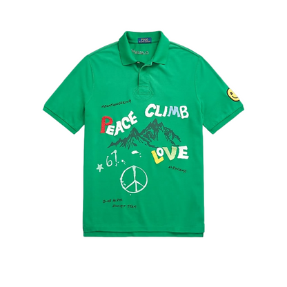 Classic Fit Peace Climb Love Polo Shirt