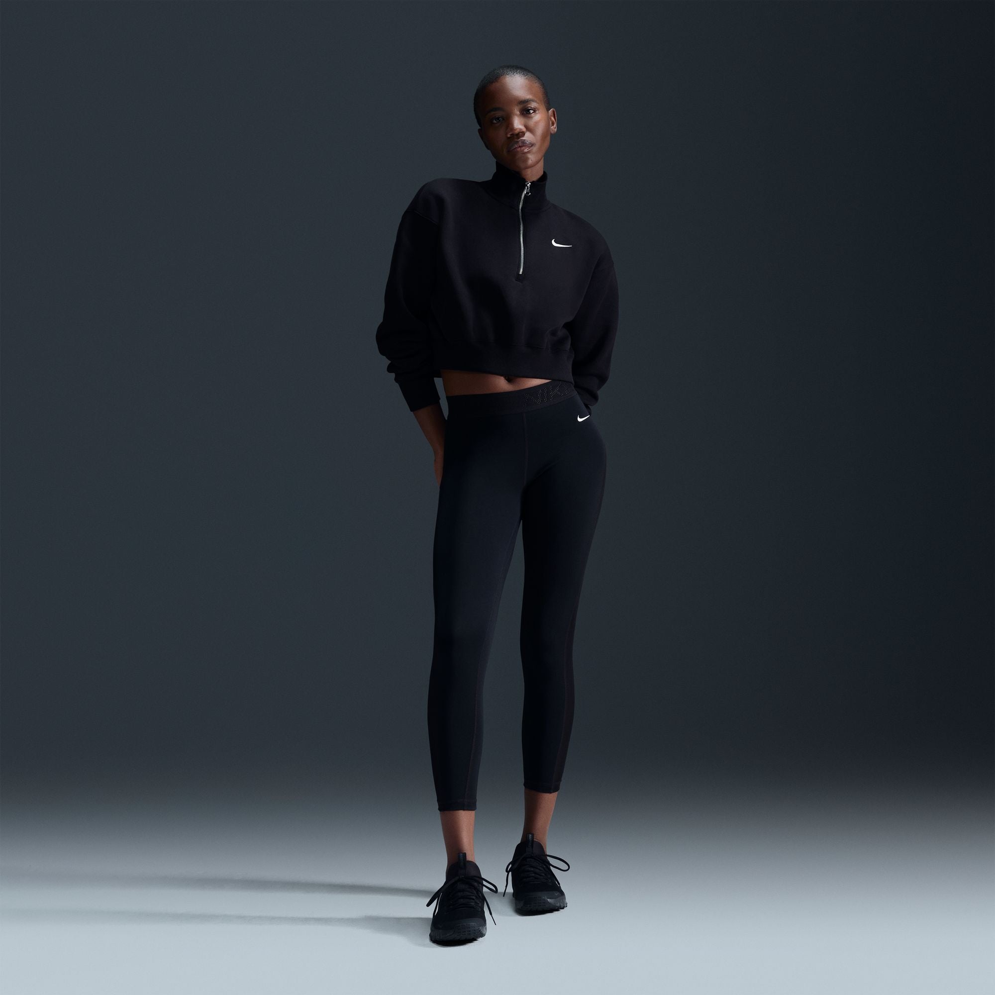 Phoenix Fleece Oversized 1/2-Zip Crop Sweatshirt