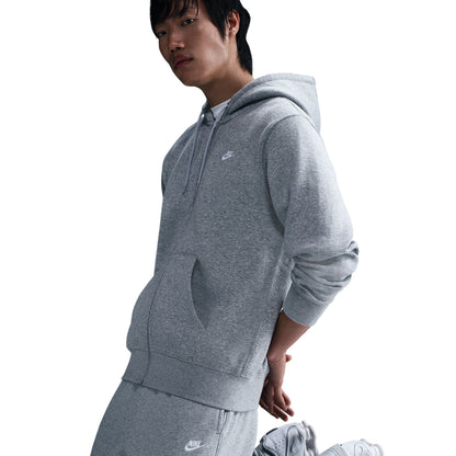 Club Full Zip Fleece Grey Hoodie