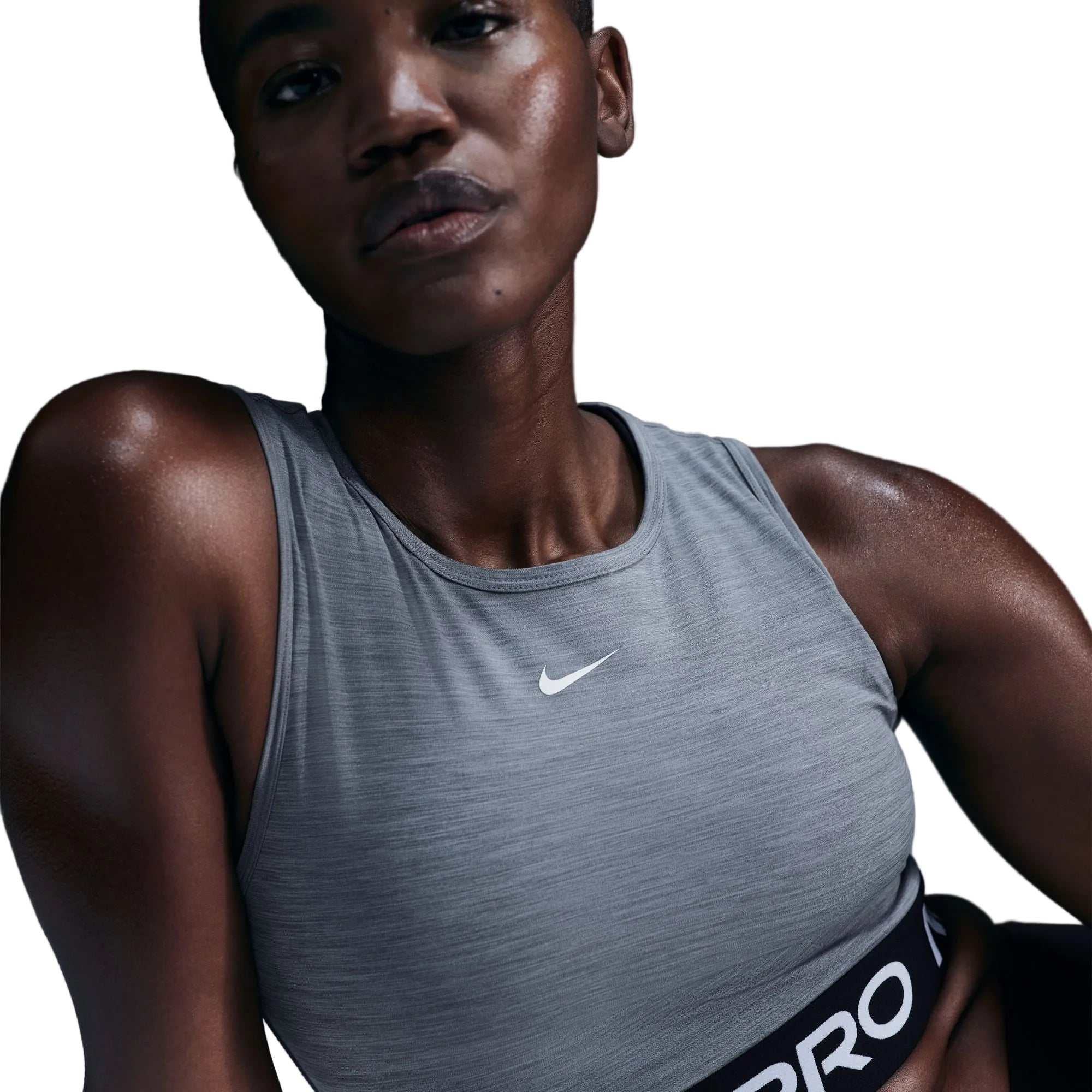 Pro Dri-Fit Cropped Gray Tank Top