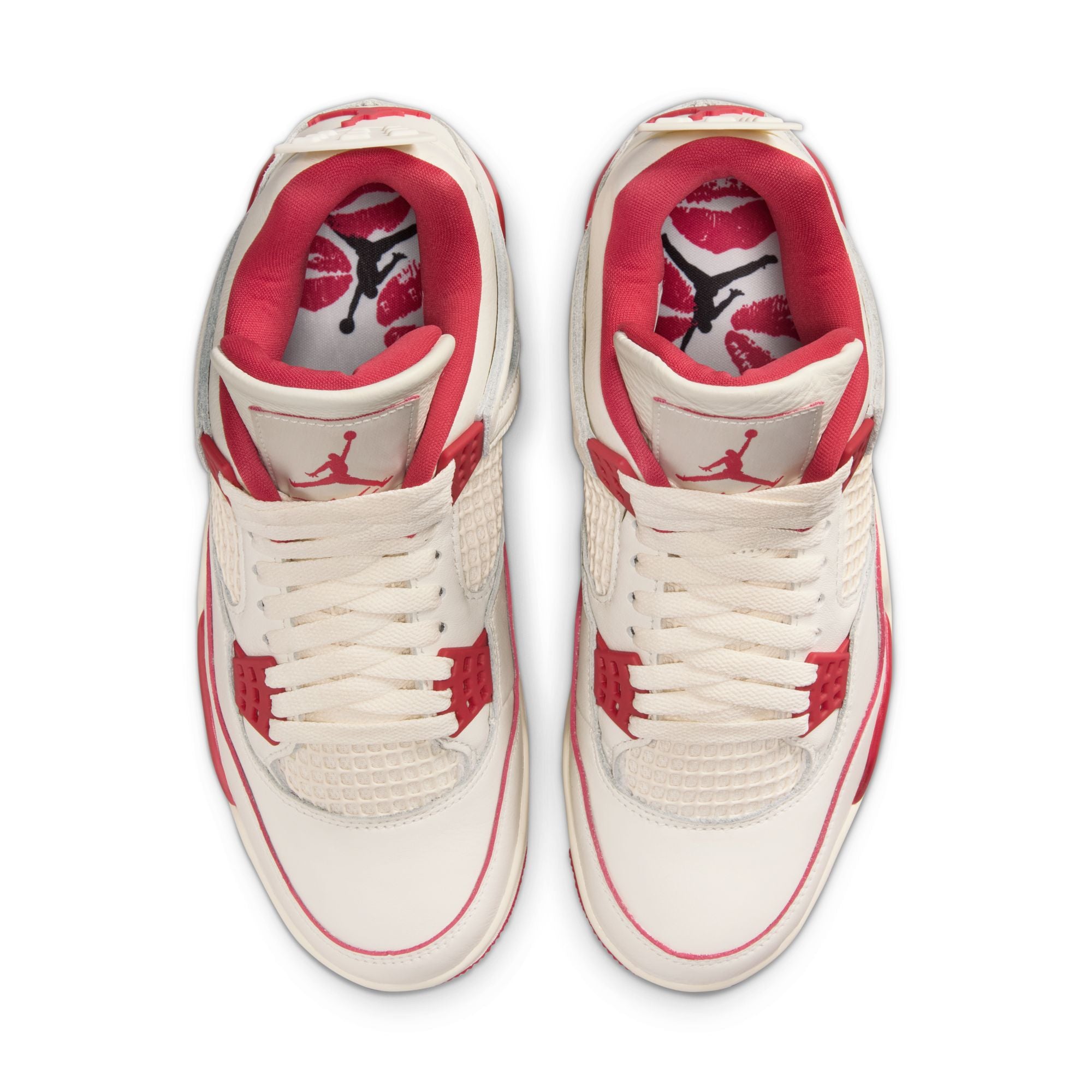 Air Jordan 4 Pale Ivory and Tough Red