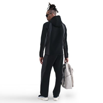 Tech Color Block Open Hem Fleece Black  Pants