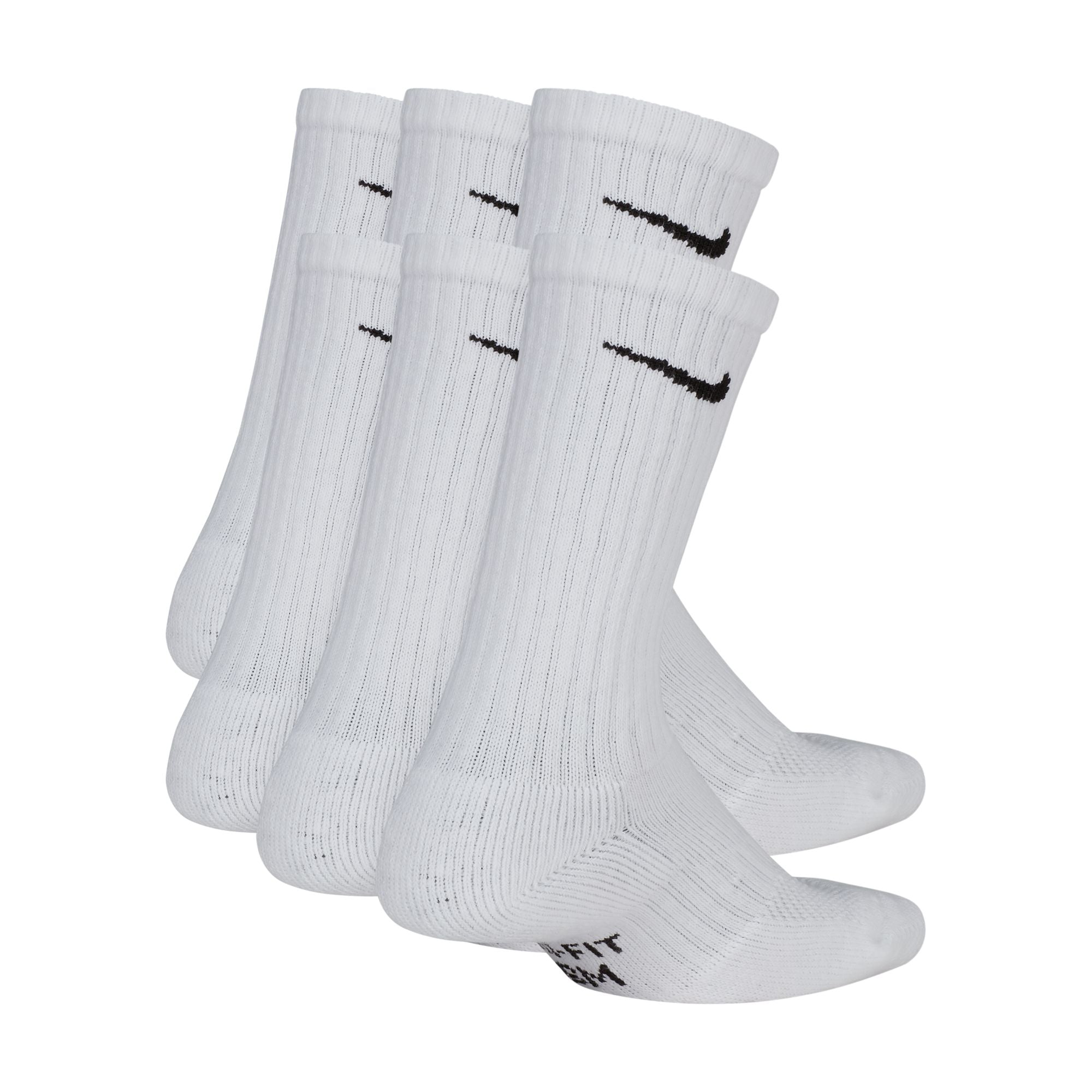 Everyday Cushioned 6 Pairs Crew White Socks