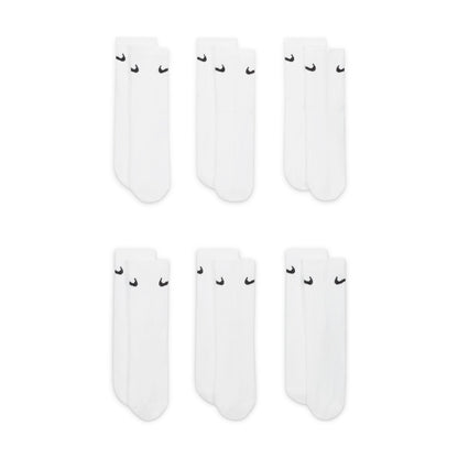 Everyday Cushioned 6 Pairs Crew White Socks