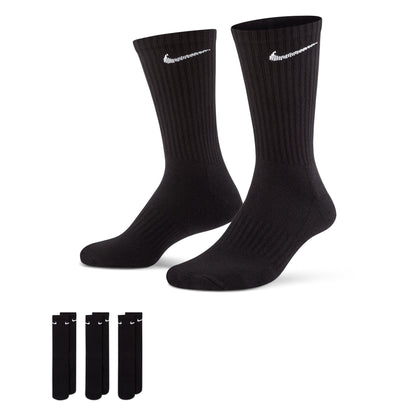 Everyday Cushioned 3 Pairs Training Crew Black Socks