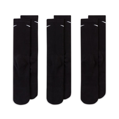 Everyday Cushioned 3 Pairs Training Crew Black Socks