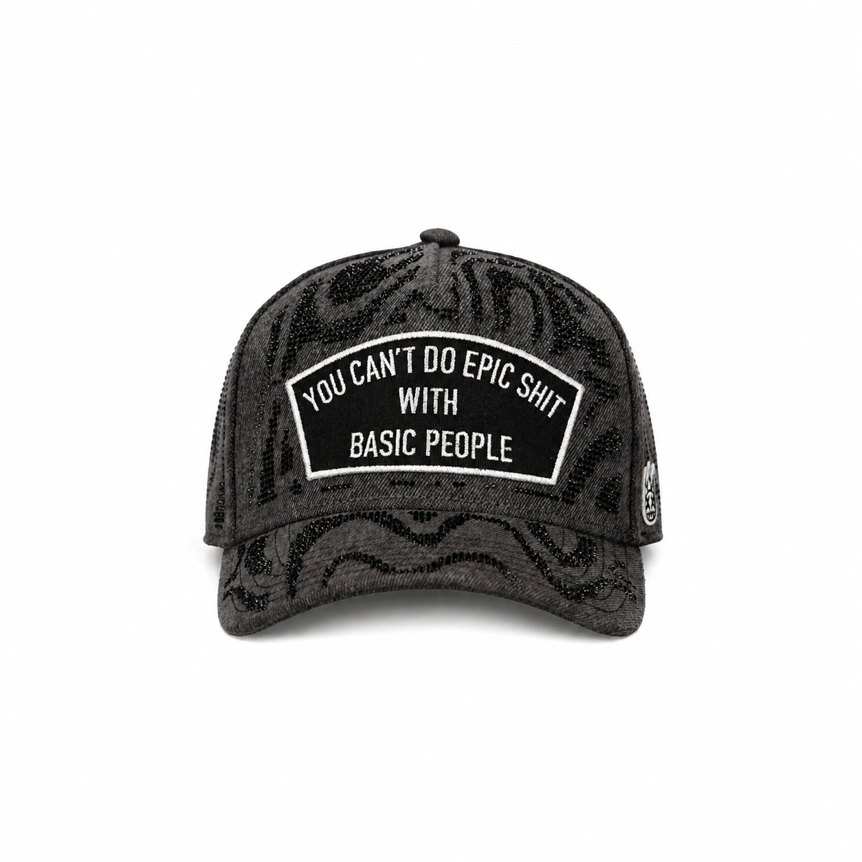 Epic Shit Swirl Crystals 5 Panel A Frame Trucker Hat