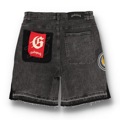 Patchwork Denim V2 Gray Shorts
