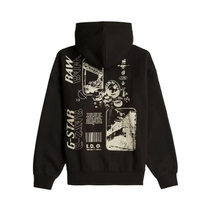 Poster Back Graphic Loose Full Zip Hoodie