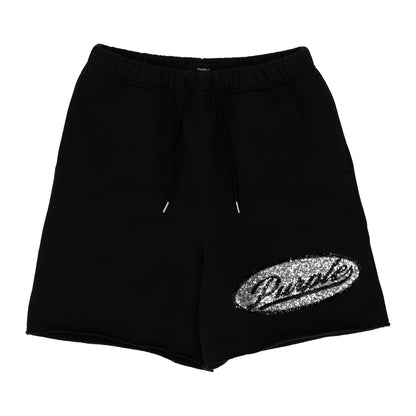 Heavy Weight Fleece Raw Hem  Black Short