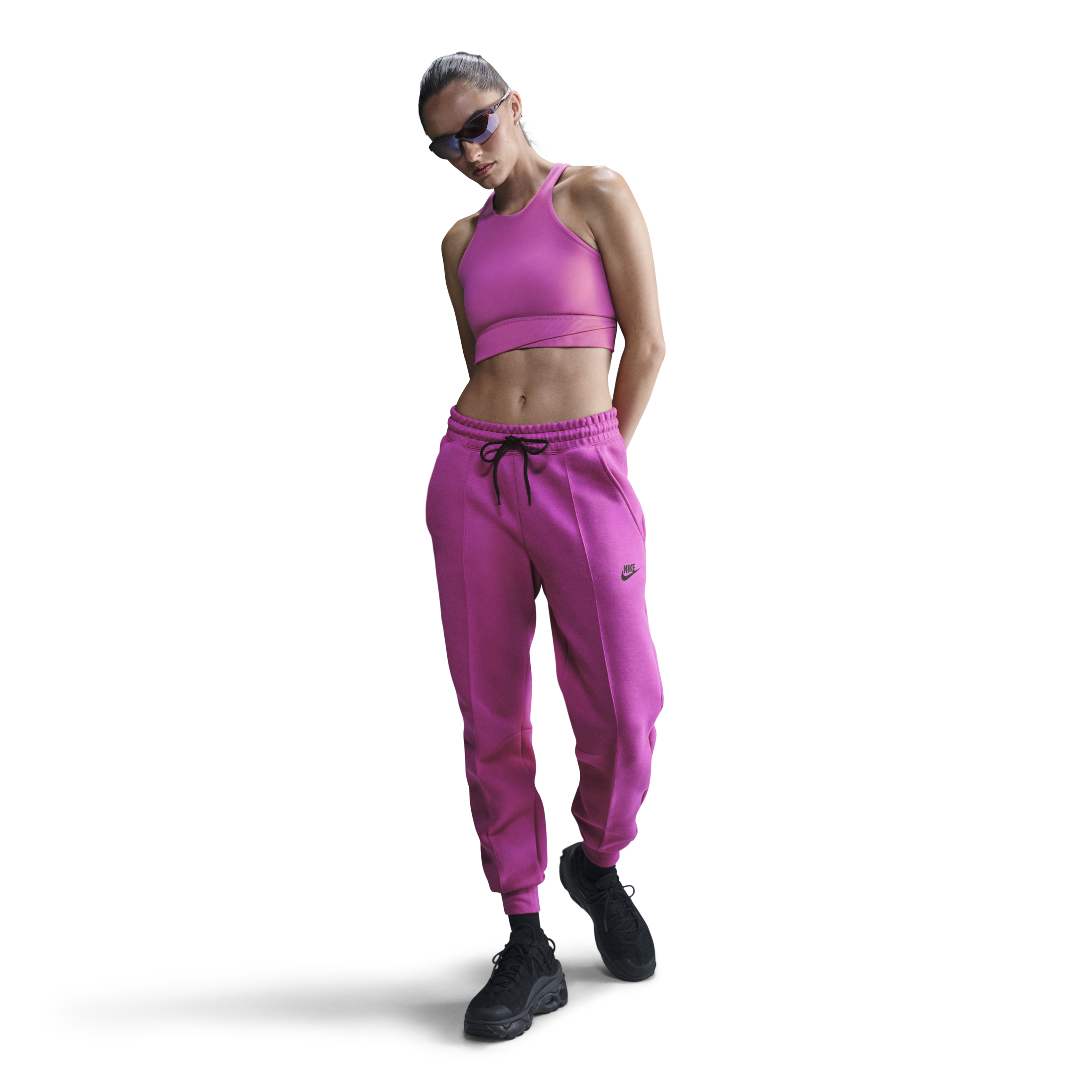 Tech Fleece Pleated Joggers in Purple