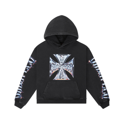 Chrome Motto Black Wash Ny Boom Hoodie
