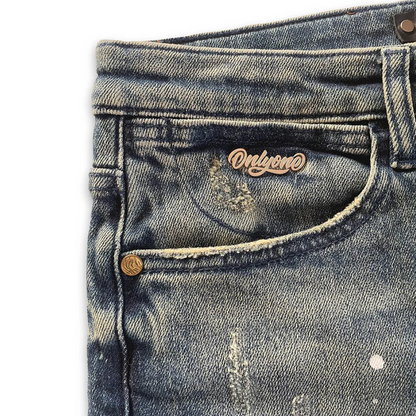 Brooklyn Distressed Splatter Jean