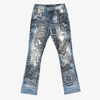 All Over Blue Print Jean