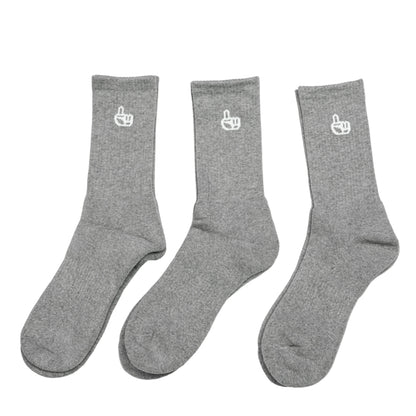 Smaller Finger Logo Pack of 3 Quarter Gray Sock