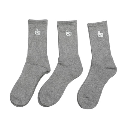 Smaller Finger Logo Pack of 3 Quarter Gray Sock